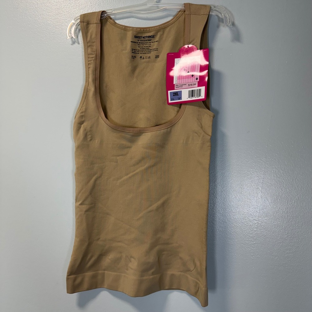 Sweet Nothings Maidenform Seamless‎ Cami Shapewear Tank Beige 82405 Womens 2XL
